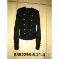 Knitted Sweater Coat with Metal Button and Zipper